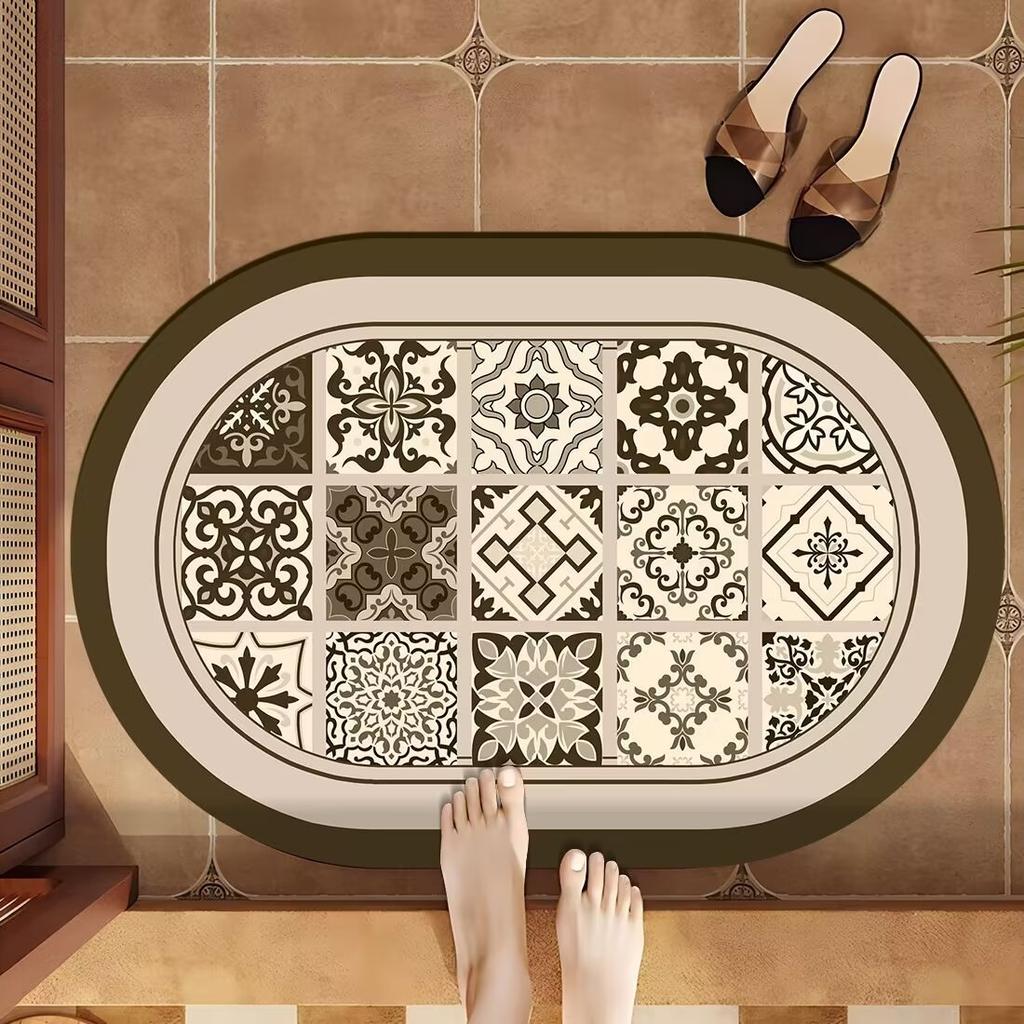 Bathroom Carpet Absorbent Floor Mat Anti Slip Floor Mat Entrance Dirt Resistant Mat
