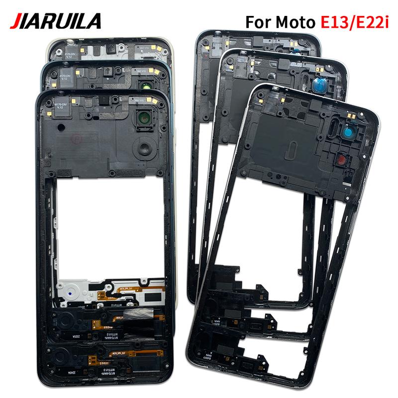 Middle Frame For Moto E13 E22i Middle Housing Cover with Side Buttons Lens Frame Replacement Parts
