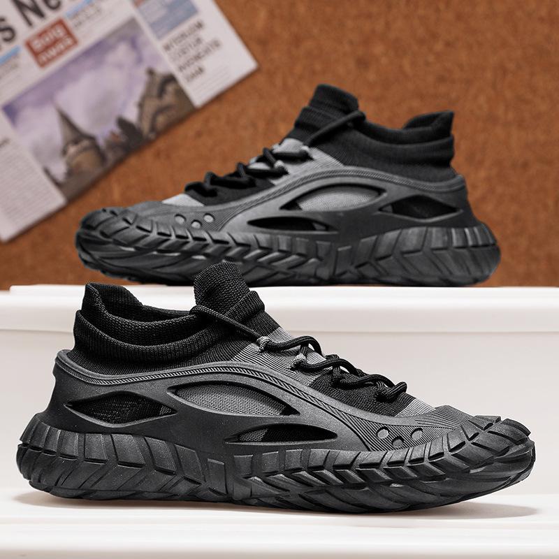 Spring men's sports shoes, fly-woven shoes, socks and shoes, lazy shoes, versatile casual shoes