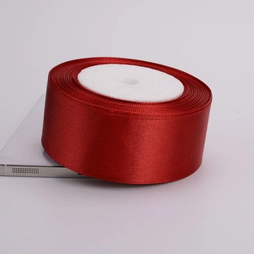 (25Yards/roll) 6/10/15/20/25/40/50mm Wine red Color Satin Silk Ribbon Handmade DIY Material Gift Wrapping Clothing Accessories