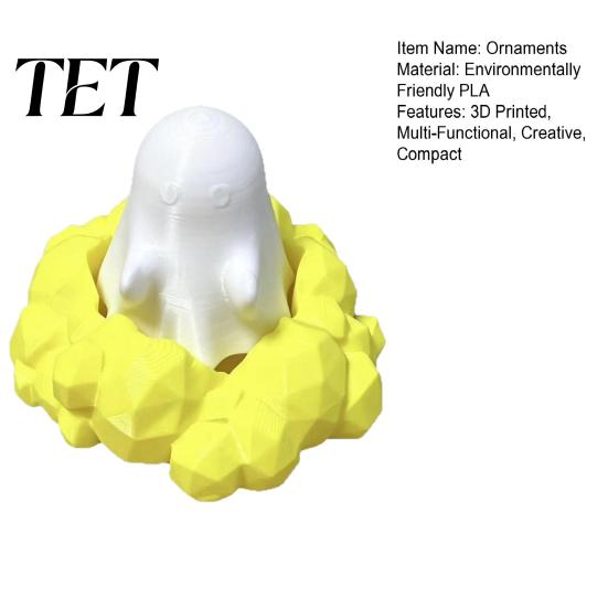 Mini Desk Accessory 3D Printed Cute Ghost Fidget Clicker Toy, Halloween Stress Trendy Office Decoration Relief Ornament Pen Holder, Novelty