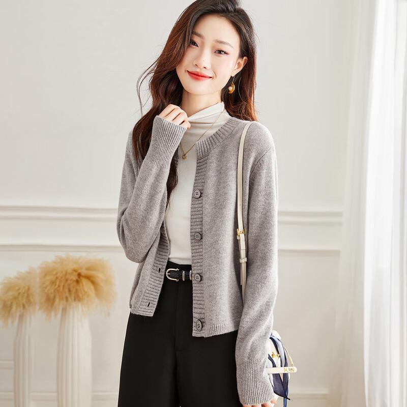 Women's 100% Wool Knit Cardigan