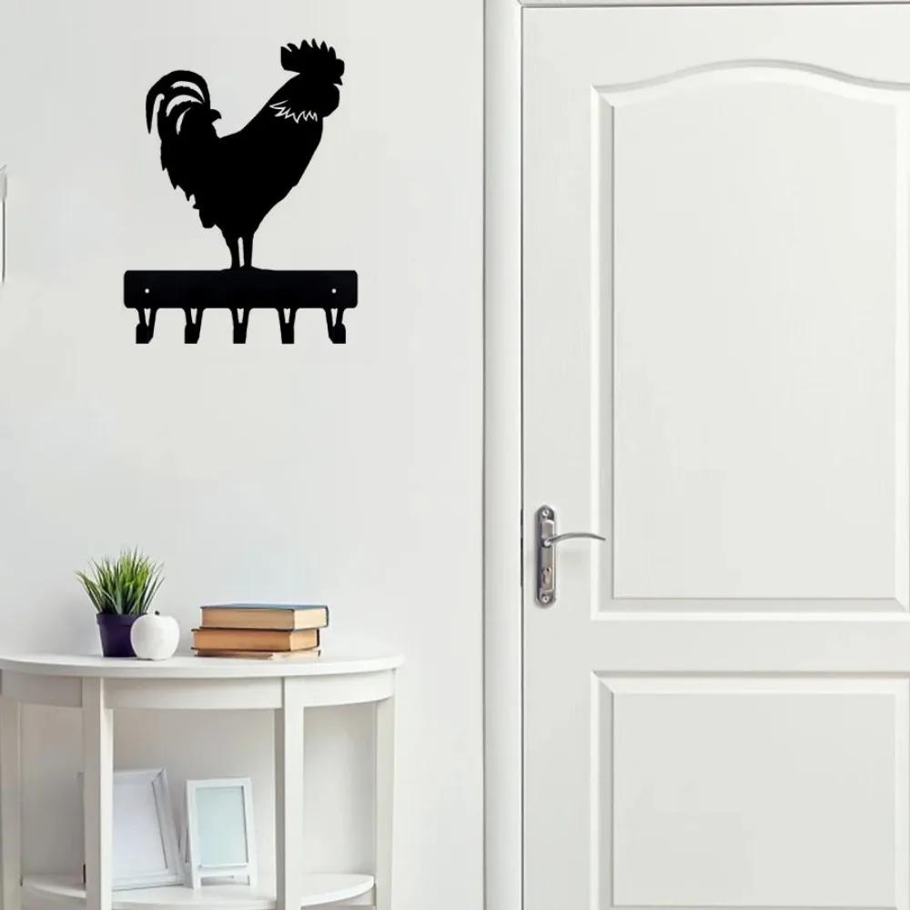 1pc Key Rack Wall Mounted Hook Up Hanger Artwork Shape Decoration Towel Rack with Over The Door Hooks - Rustic Farmhouse Decor