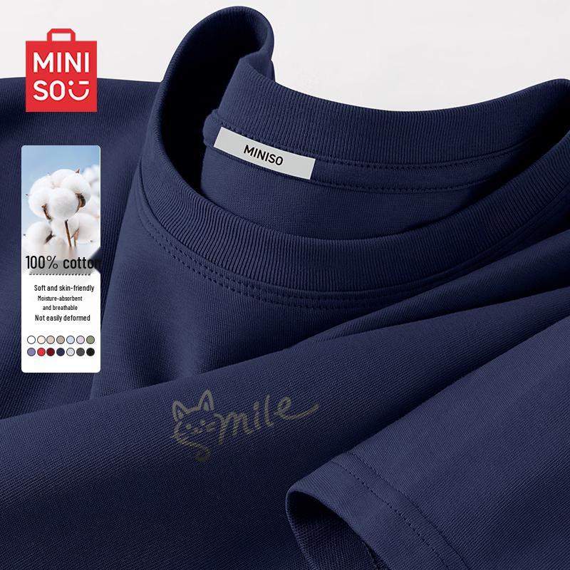 MINISO Men s Breathable Loose Fit Short Sleeve T-shirt M