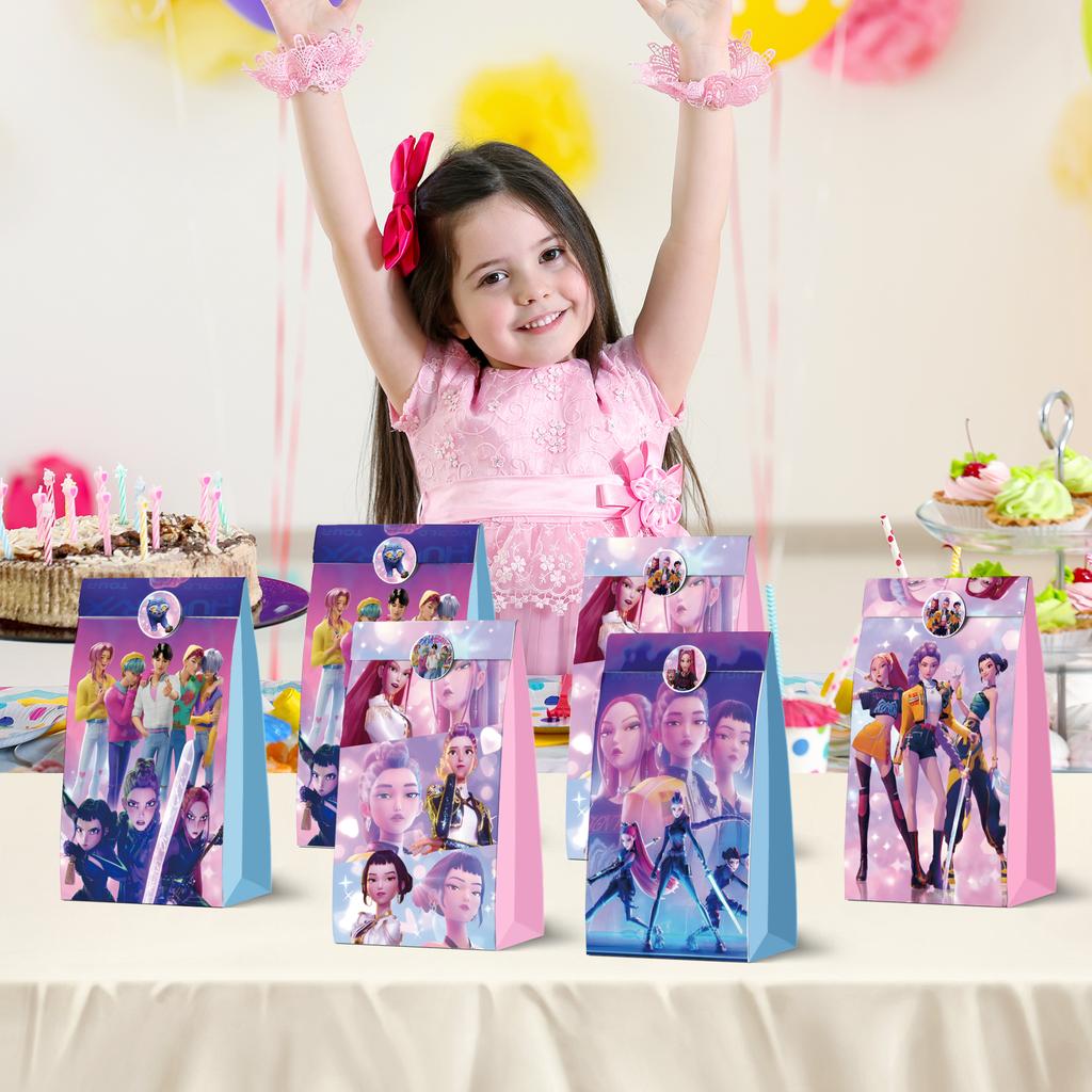 Jegerinne Godteri Papirposer Bursdagsfest Gaveposer Innpakket Papirposer Popcornposer