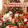 Plush Fabric Cat Costume Hat Snowman Pattern Snowman Pet Cap Pet Party Headgear  Cat Dog Cosplay
