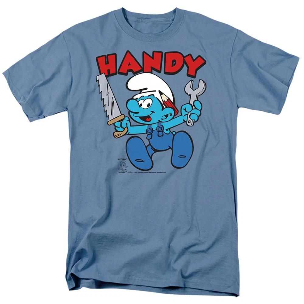The Smurfs - Handy - Unisex Short Sleeve Children s T-shirt - Blue 100