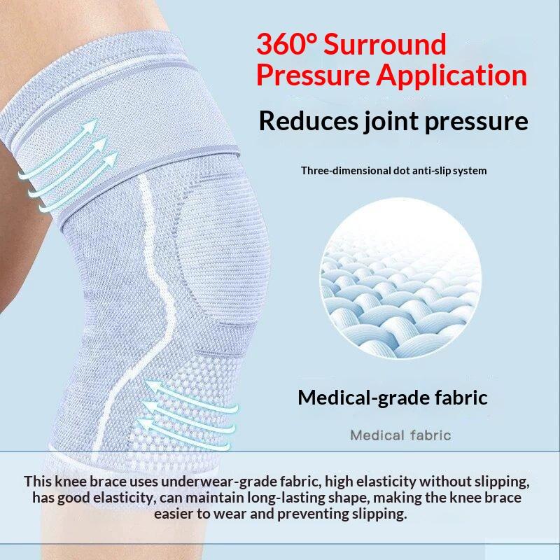 Breathable Compression Knee Brace With Adjustable Non Slip Straps For Joint Pain Relief Warmth Exercise Support