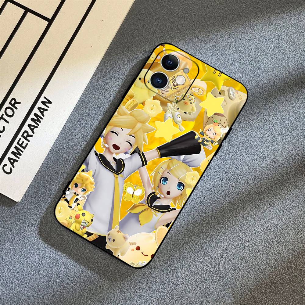 J-KagamineS Rin Len Handyhülle Schwarze Handyhülle Für IPhone 17/16/15/13/14 Pro Max/ 11Plus/X/Xr/Xs Max 13mini