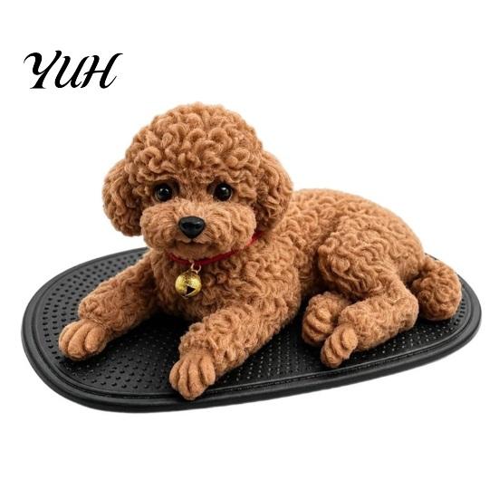 Puppy Squeeze Toy with Anti-slip Mat Dog Stress Relief for Car Dashboard Decor, Mat, Soft Animal Anti-Anxiety Senosry Shape Calming Toys