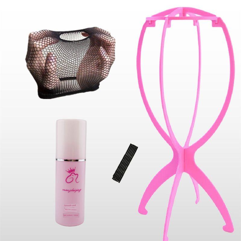 

Wig Special Care Five-Piece Suit Steel Comb Support Frame Hair Net Care Solution Anti-Frizz Barrettes Cos Fake Real Hair Care Solution Bracket Hair Net Clip