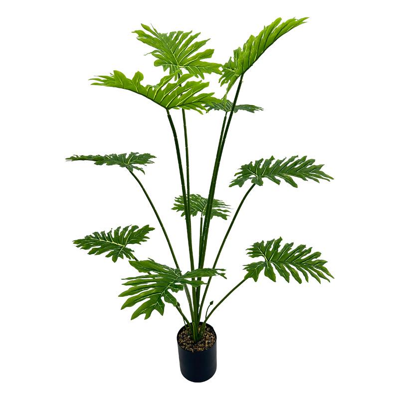 Tropical Nordic-Style Umbrella Leaf Faux Bonsai for Home Décor