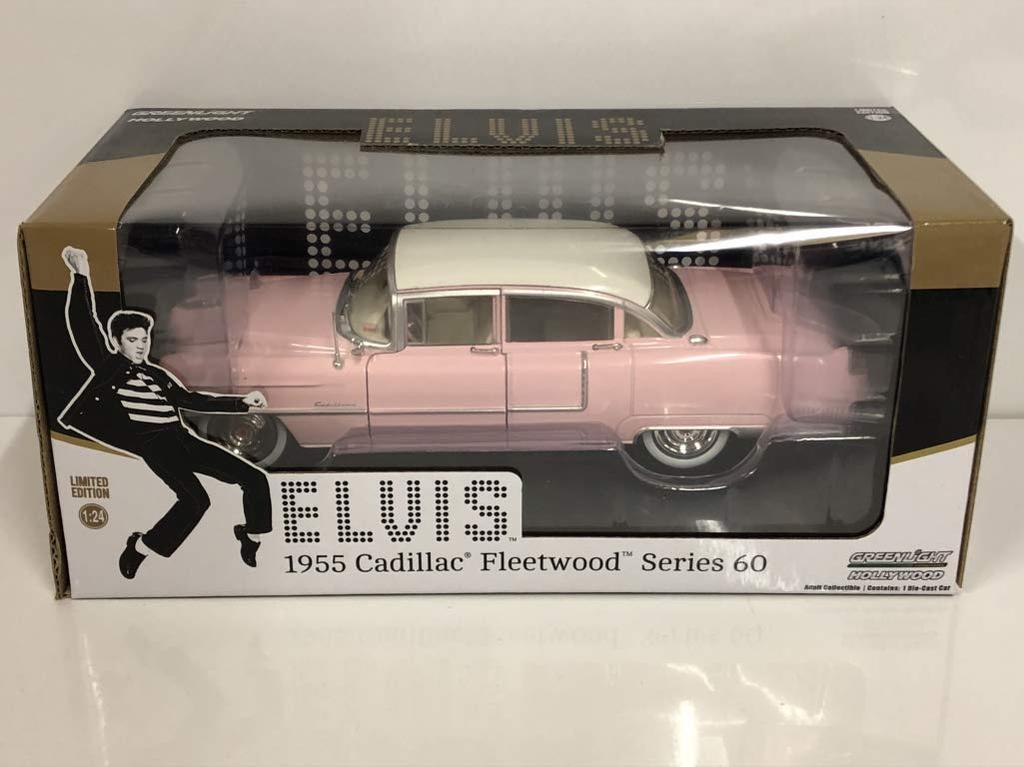 GREENLIGHT Elvis Presley 1955 Cadillac Fleetwood Series #84092 124 (1935-77) - 60"Pink Cadillac"