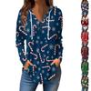 Women's Casual Fashion Solid Color V Neck Long Sleeve Button Hoodie Tops