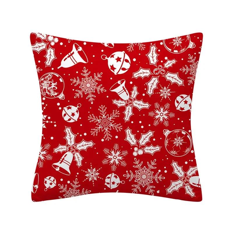 Christmas Pillowcase  Pillowcase Polyester Merry Christmas Print Sofa Cushion Decoration Pillowcase Christmas Gift,(7) 30x30cm
