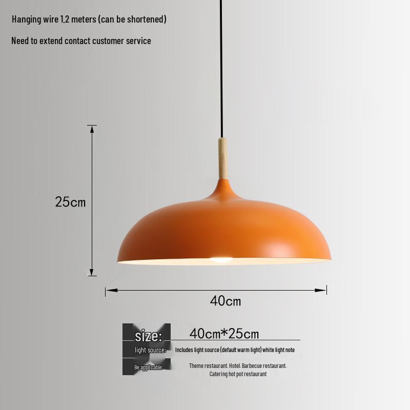 Orange Nordic Industrial Pendant Light for Restaurants & Bars