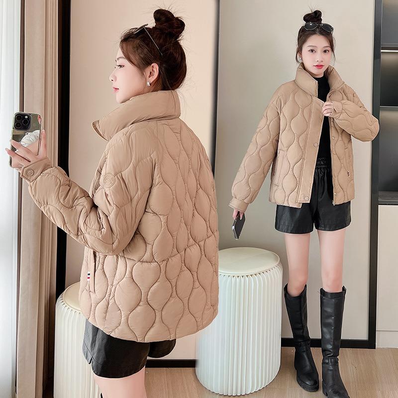 Winter new warm thickened stand-up collar jacket short fake two-piece down cotton clothes women's niche cotton clothes