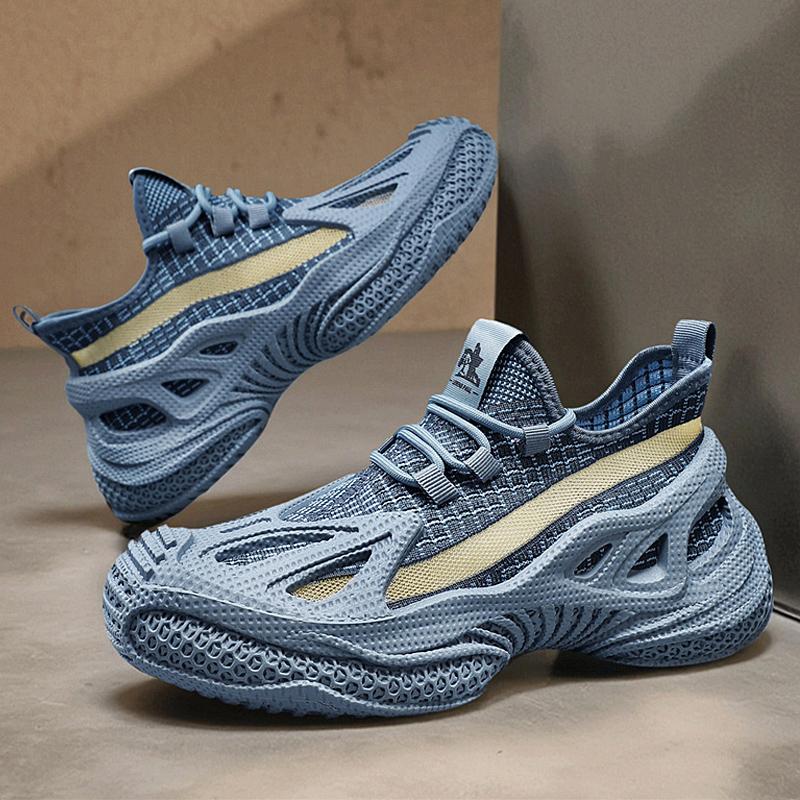 Fashion 2025 New Men's Fly Knit Sports Shoes Thick Bottom Versatile Fashionable Coconut Socks Shoes Rubber Bottom Casual Sneakers