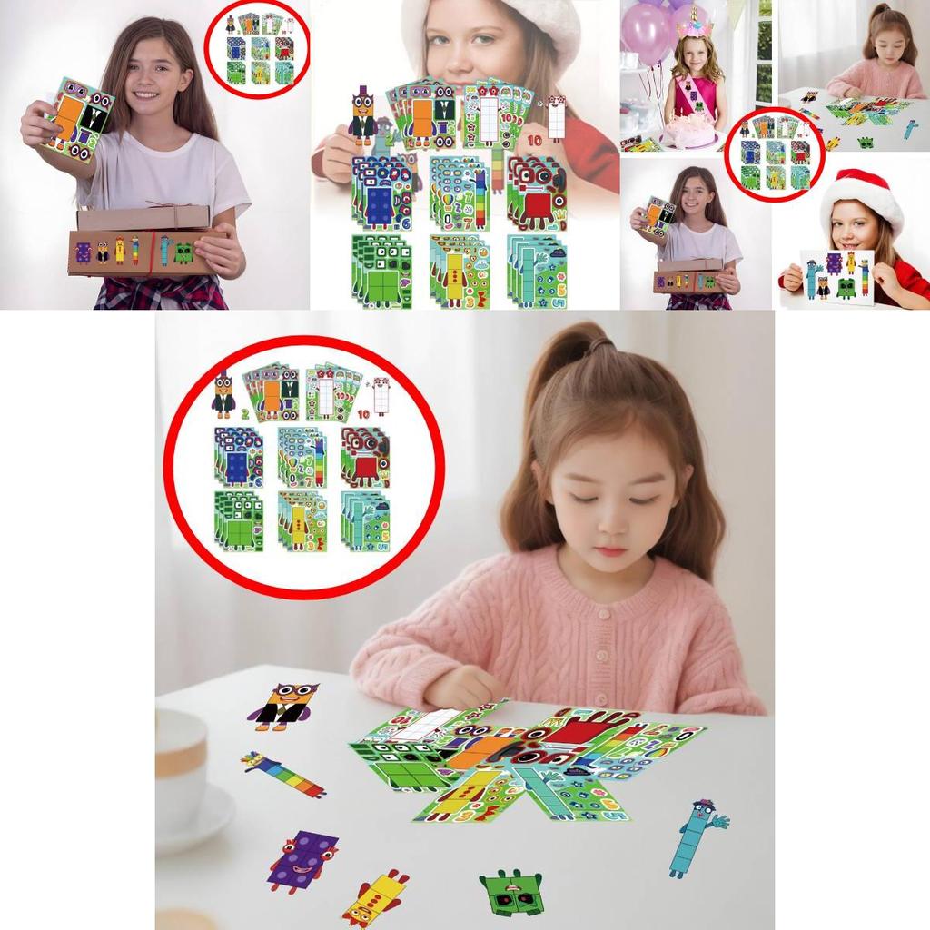 Cute New Digital Building Blocks Interactive Puzzle Stickers For Kids Fun Playtime