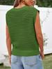 Women's Cap Sleeve Knit Sweater Vest Crew Neck Ribbed Summer Pullover Tank Top