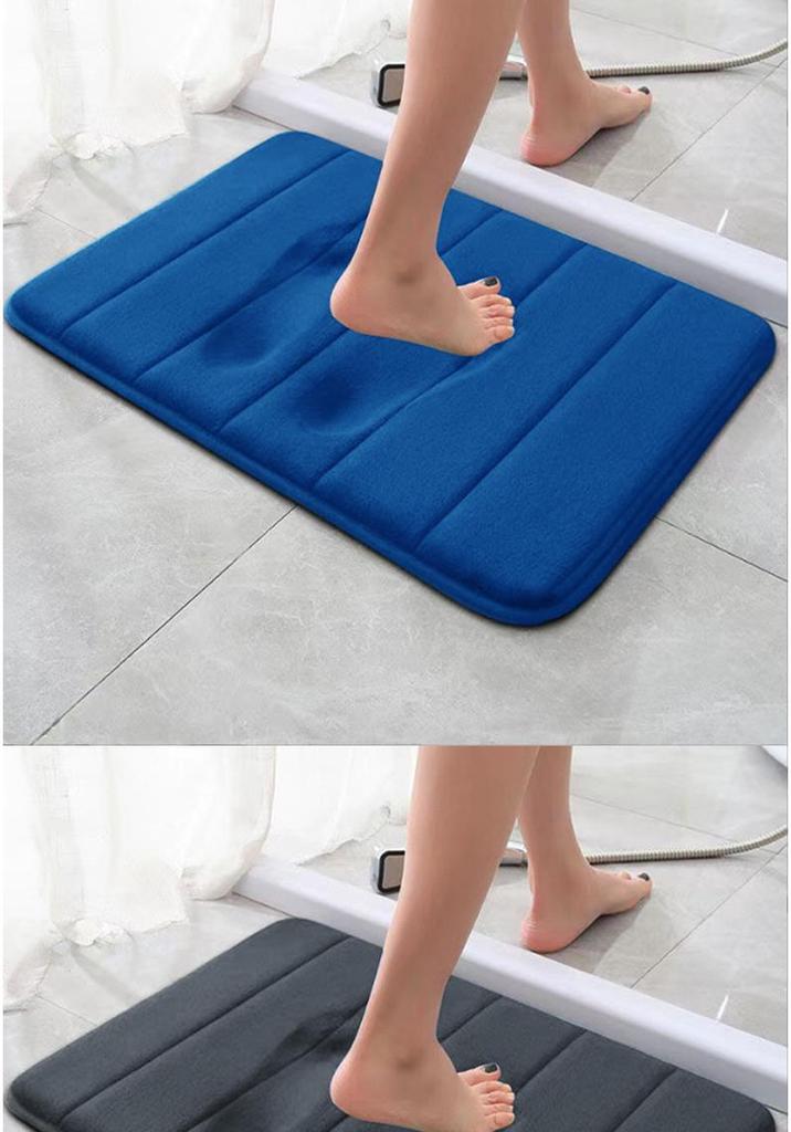 Thickened Memory Foam Anti-slip Entrance Mat - Absorbent Coral Fleece for Home & Bathroom