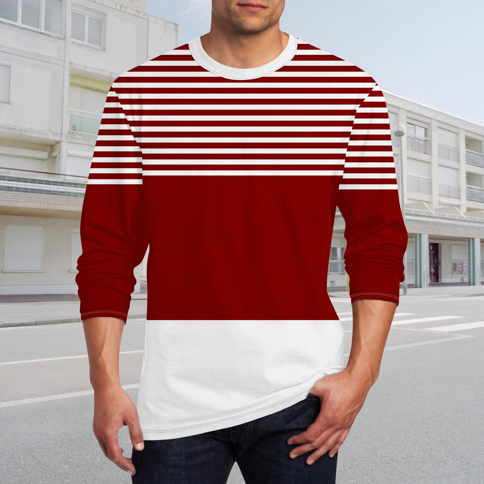 

Муж. Футболка Круглый вырез Одежда Одежда На открытом воздухе Длинный рукав С принтом Модельер Винтаж XXXL красный