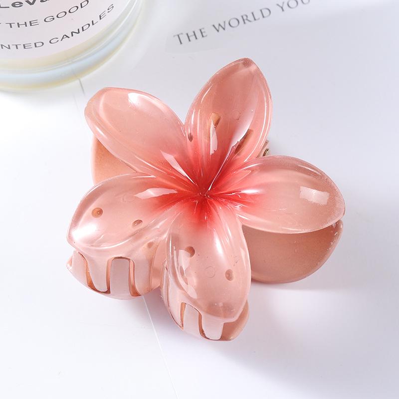 7cm Frangipani Hair Claw Clip - Colorful, Versatile Updo & Ponytail Accessory