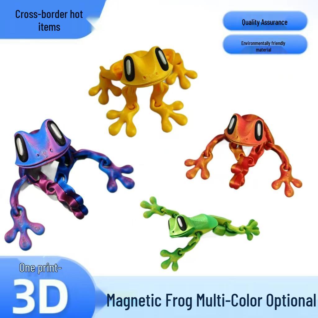 3D Magnetic Frog Joint Movable Figurine - Crafty Desktop and Fridge Ornament Toy