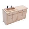1/12 Scale Basin Sink Miniature Washbasin Cabinet Wood Simulation Furniture Sink for Doll House