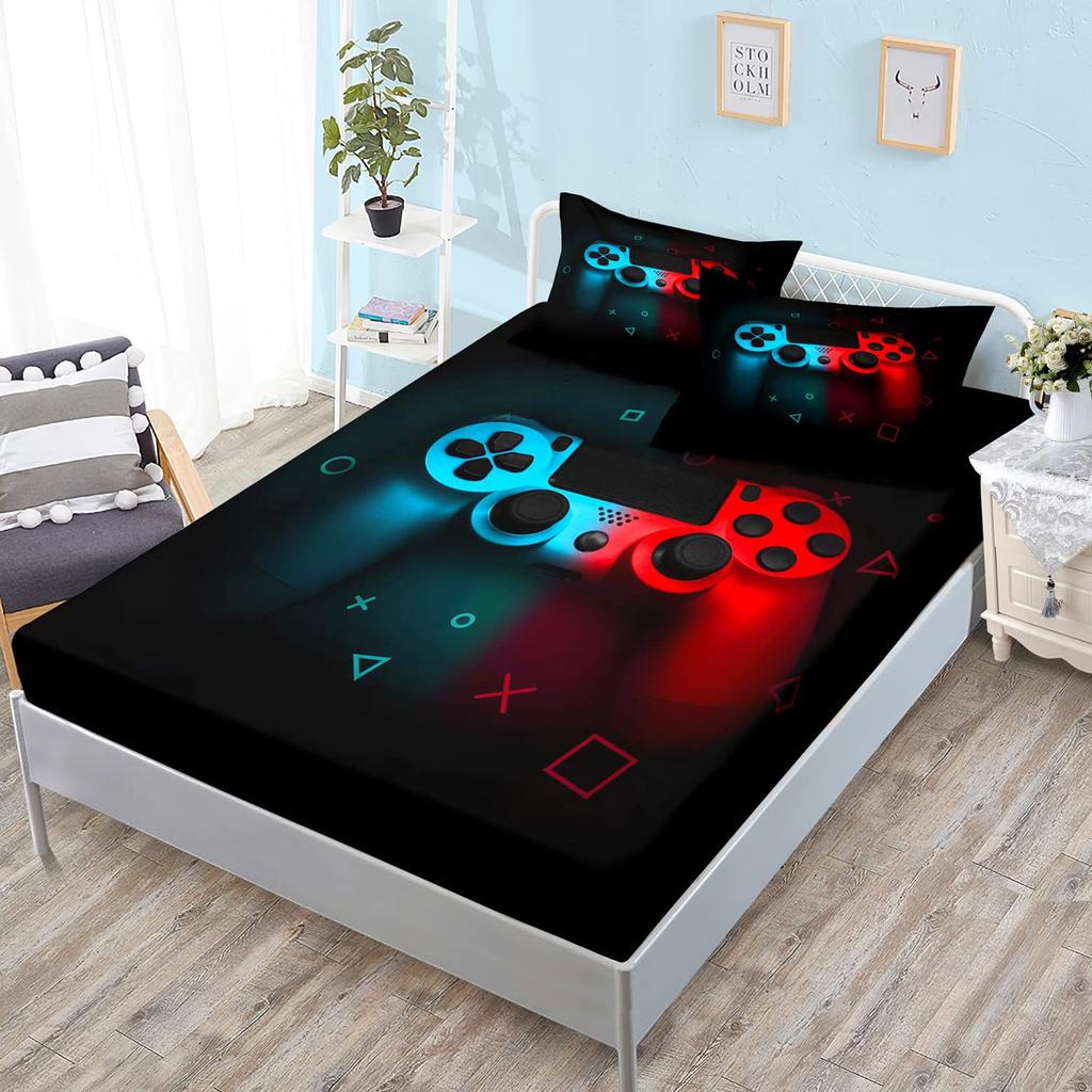 Color Star Theme Pattern Mattress Three-Piece Digital Printing Bedding Set Adult Children