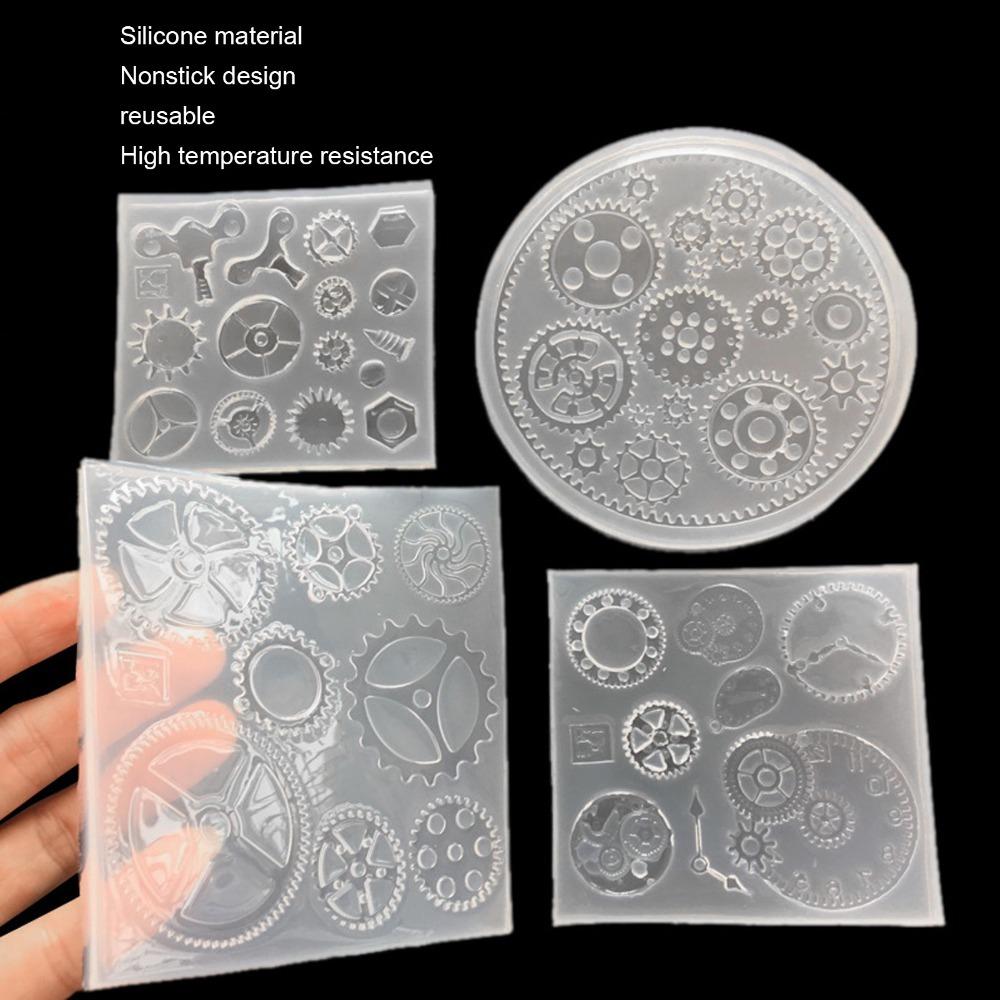 

3pcs White Gear Silicone Mould 3D Gear DIY Silicone Mold Steampunk Silicone Molds Jewelry Making