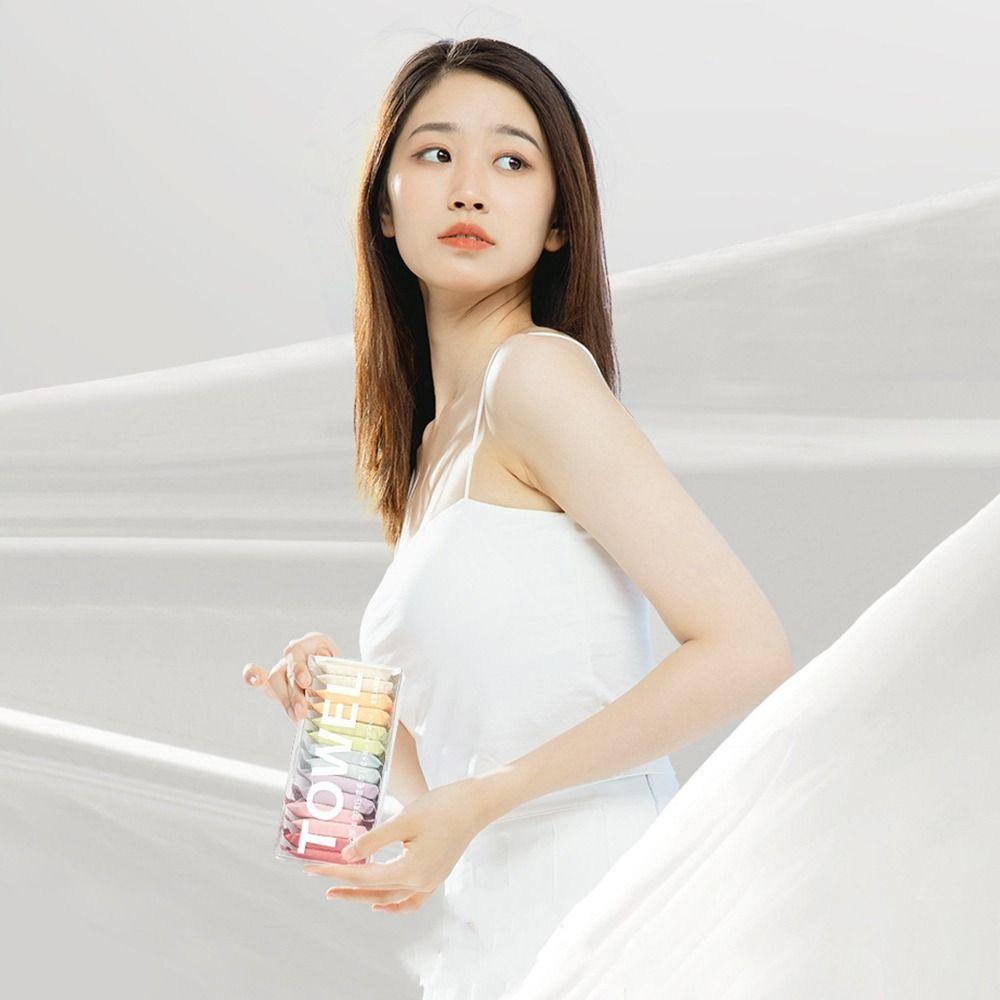 14 st komprimerad handduk Rese Engångs ansiktshandduk rengöring Snabbtorkande handduk ren bomull ovävt tyg Wipes Sminkhandduk