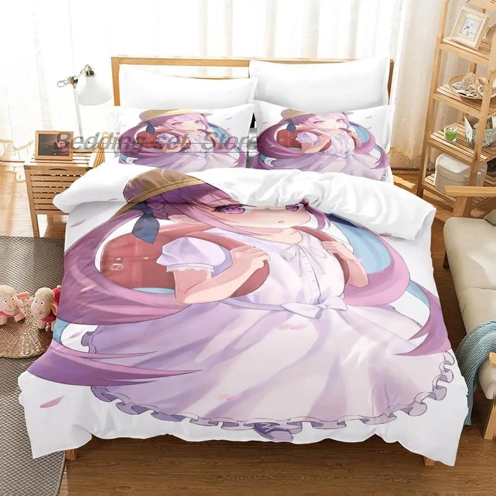 VTuber Ookami Mio Bedding Set Single Twin Full Queen King Size Bed Set Aldult Kid Bedroom Duvetcover Sets 3D Print Kawaii