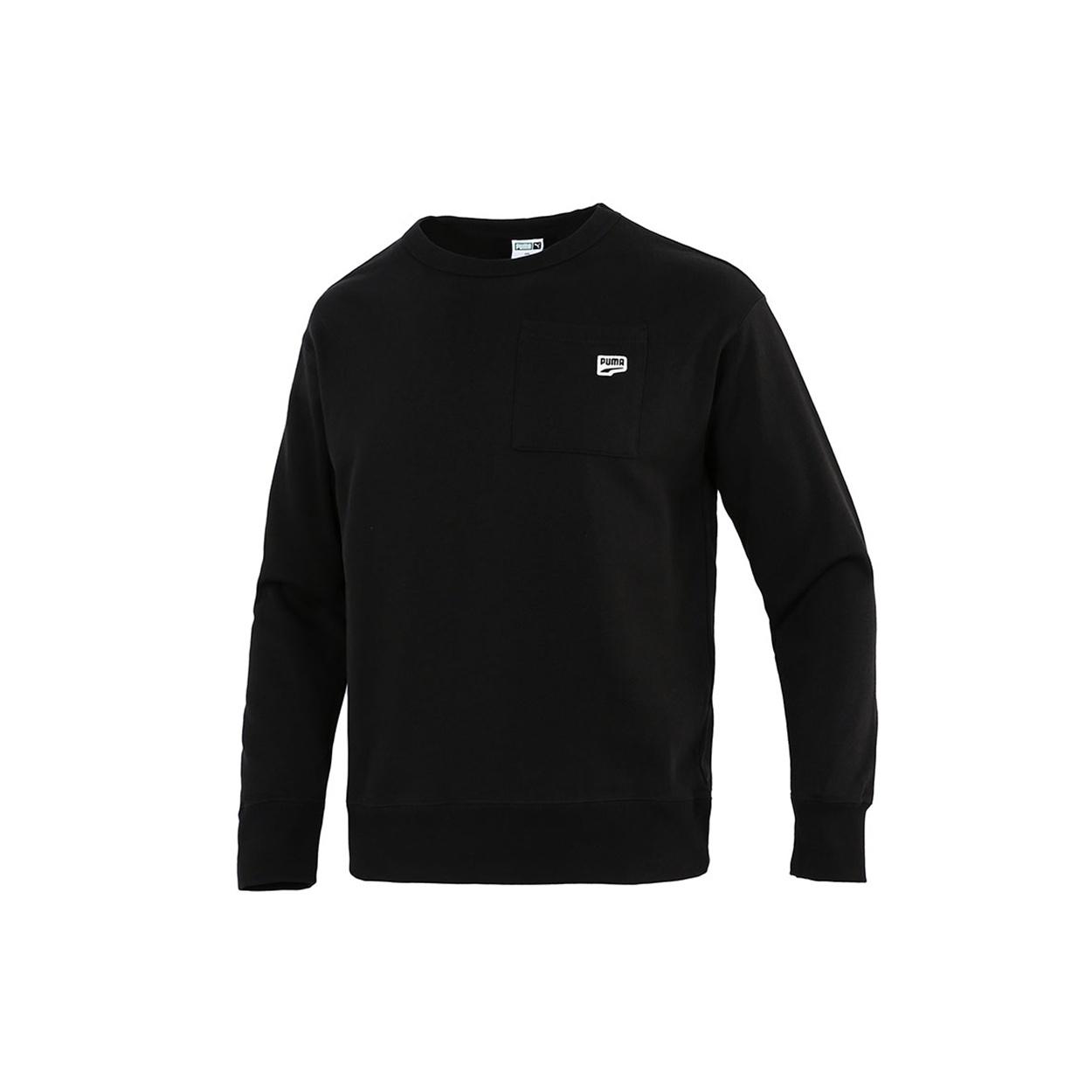 PUMA Pocket Small Label Sports Knit Round Neck Pullover Black Men s 533036-01 M