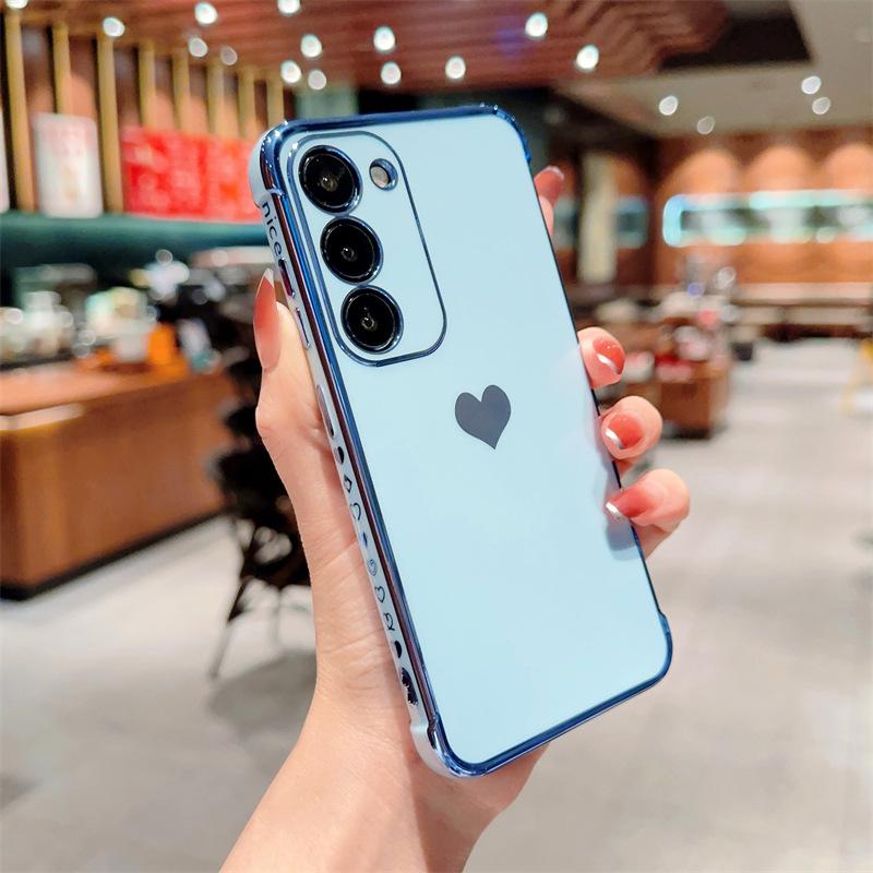 Anti fall Side Love Electroplating Soft Shell Suitable for Samsung S25 UltraS24S23 Mobile Phone Case Small and Fresh A56A15