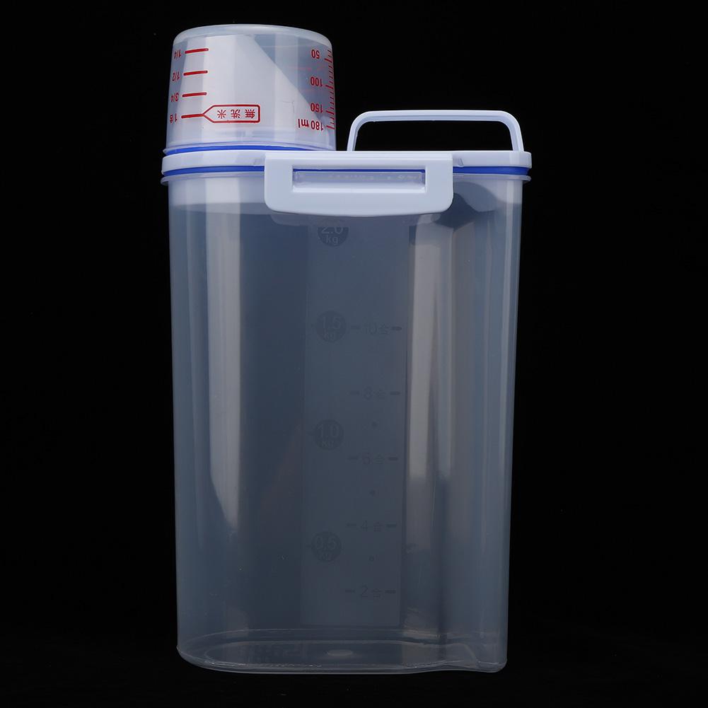 2Pcs Thick Plastic Insect Prevention Rice Box Moisture Proof Flour Storage Bin Food Container