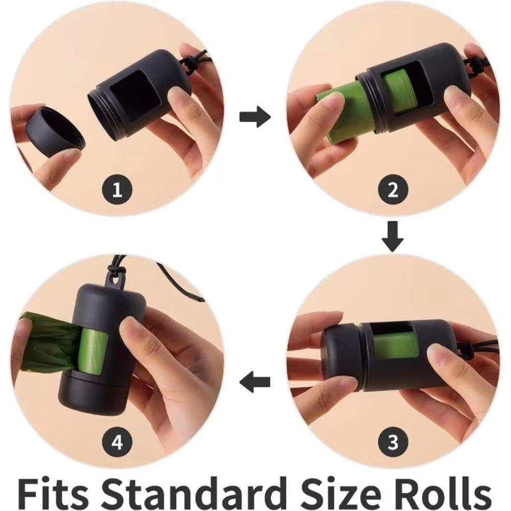Lightweight Poop Bag Dispenser Plastic Cylinder Pet Waste Carrier  For Dog Walking