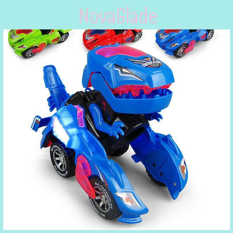 Vibrant Transforming Dinosaur Led Car T-rex Featuring Fun Sounds And Bright Lights For Young Adventurers