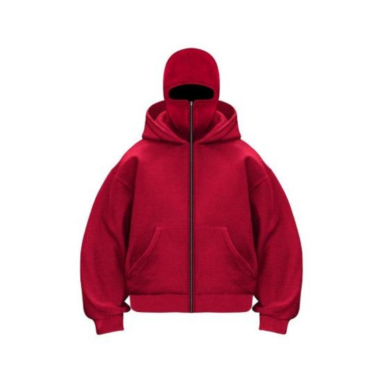 Warmer Unisex Balaclava Hoodie mit Gesichtsmaske Locker Reißverschluss Freizeitjacke für Herbst Winter Outdoor Sport Streetwear