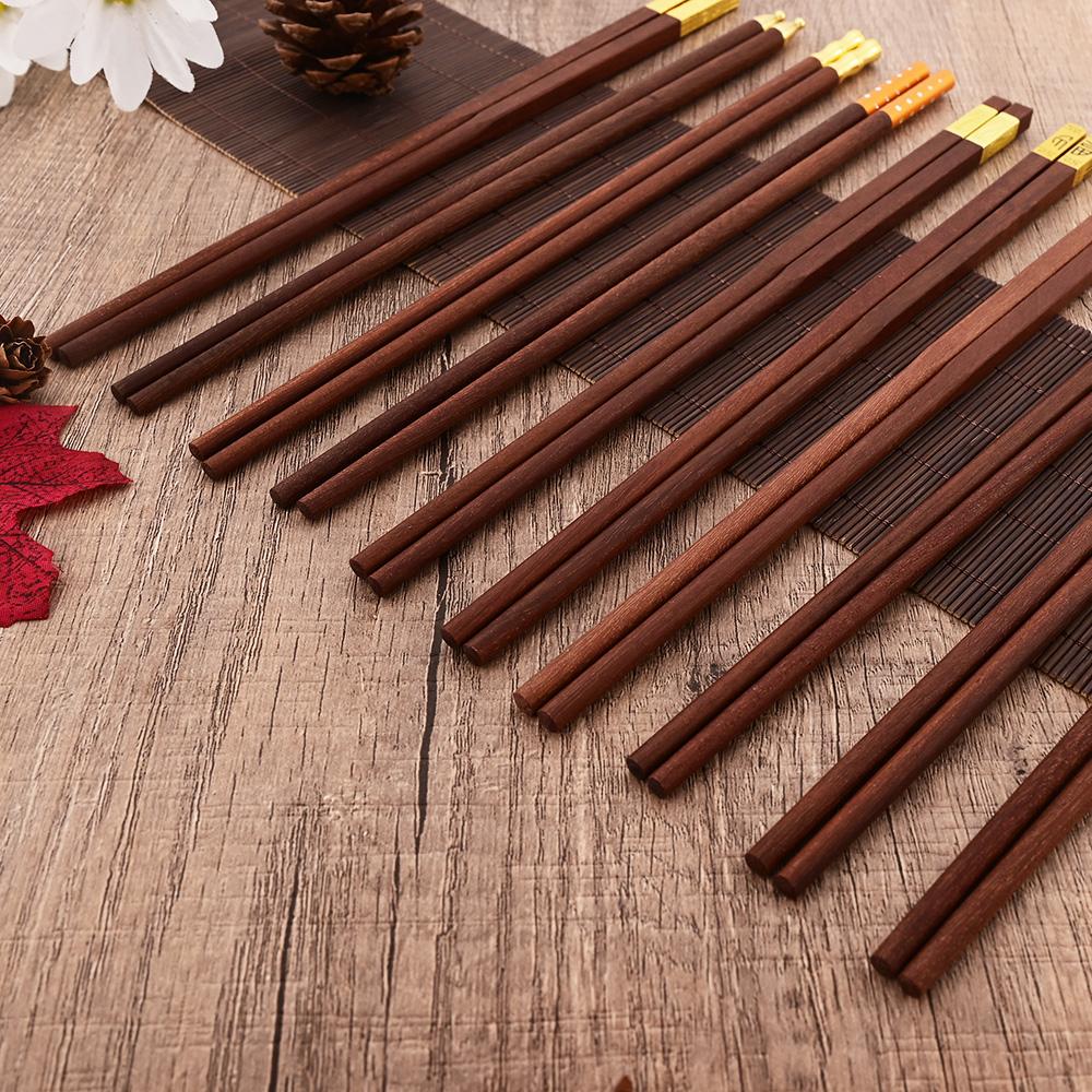 Natural Red Sandalwoo Chopsticks 5/6/8/10 Pairs Reusable Chopsticks Tableware Traditional Retro Handmade Natural Gift