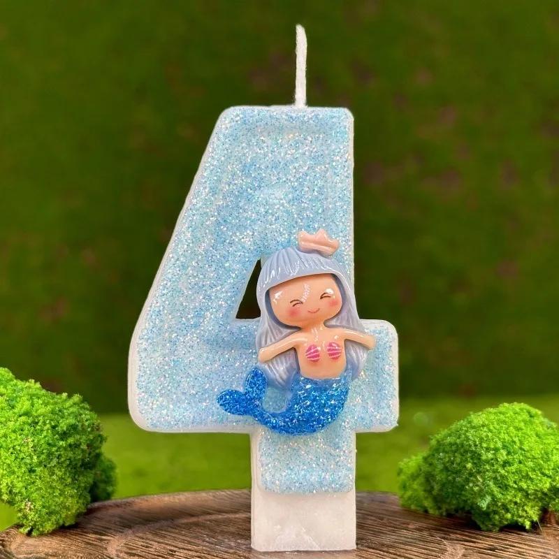 Creative Number Birthday Candle Cake Birthday Decoration Candle Handmade Party Mermaid Party Atmosphere Decoration Supplies