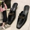 Baotou Half Slippers for Women To Wear Externally  Fashionable Women's Leather Slippers