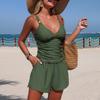 Women's Color Fashionable Two-piece Swimsuit With Pockets