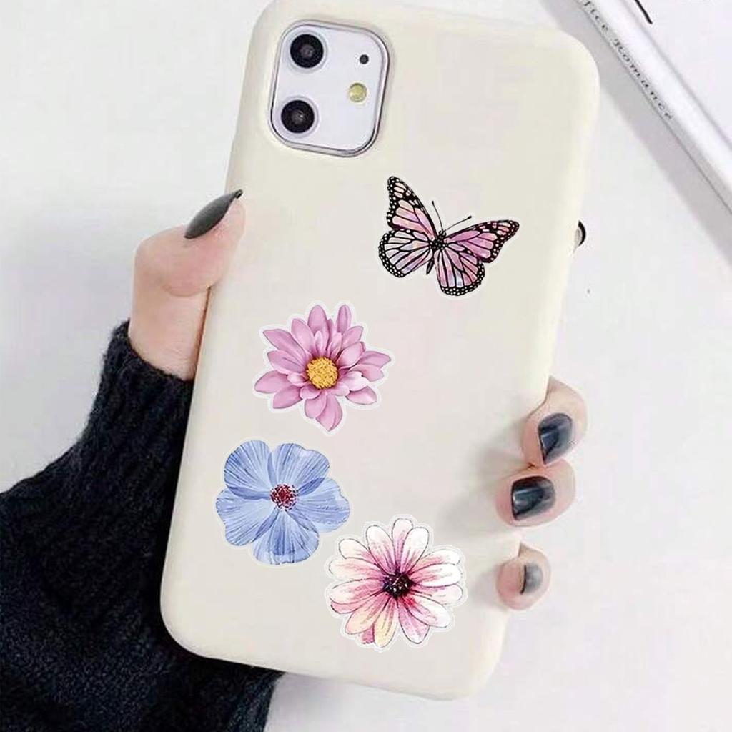 500Pcs Butterfly Flower Sticker 1 Inch 8 Design Colorful Butterfly Decals Decorative Flowers Cute Stickers Party Favor Decor