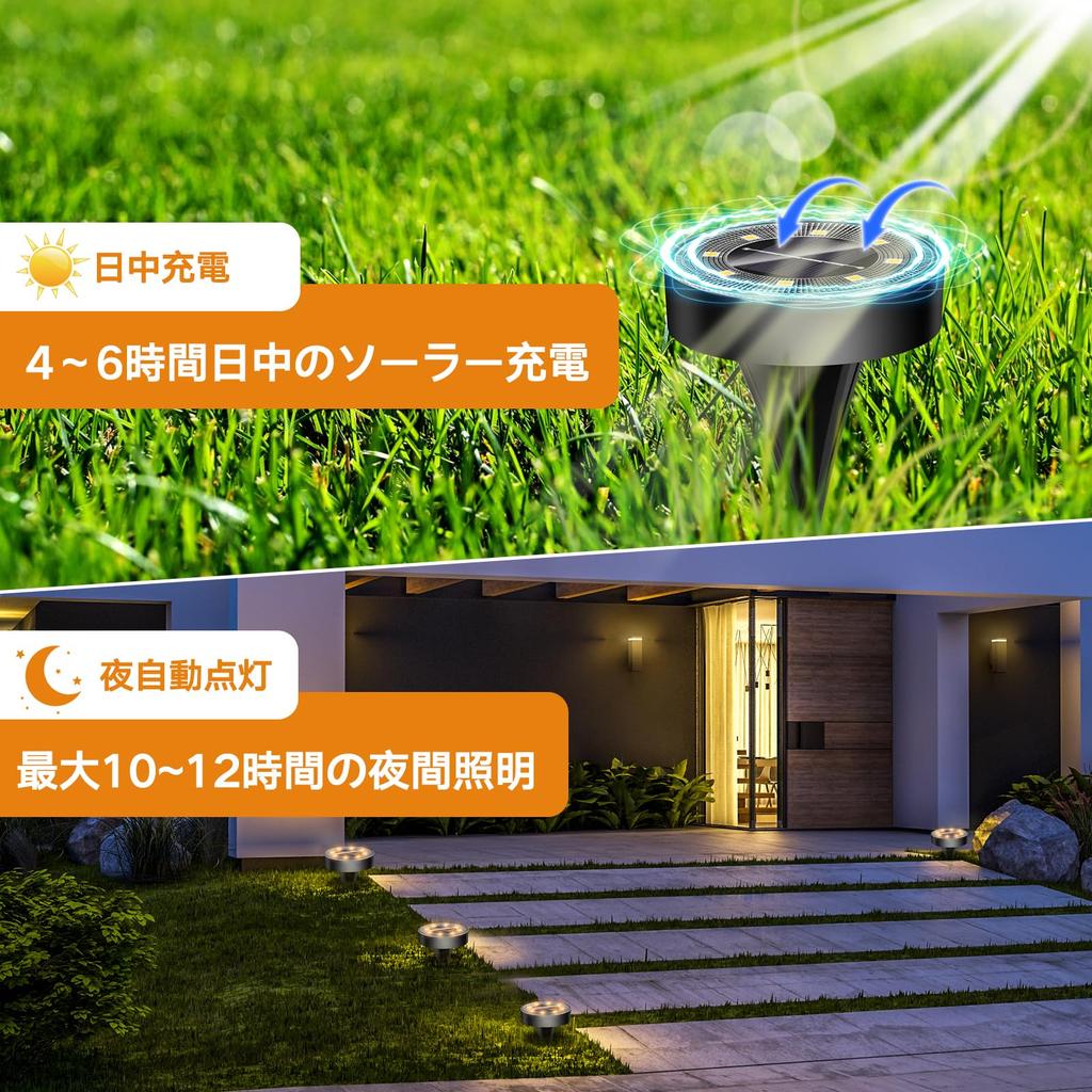 Solar IP68 Recessed Garden Solar Automatic Light Solar Panel High Brightness Easy Disaster Security Warm White of Lights, Outdoor, Waterproof, Lights,