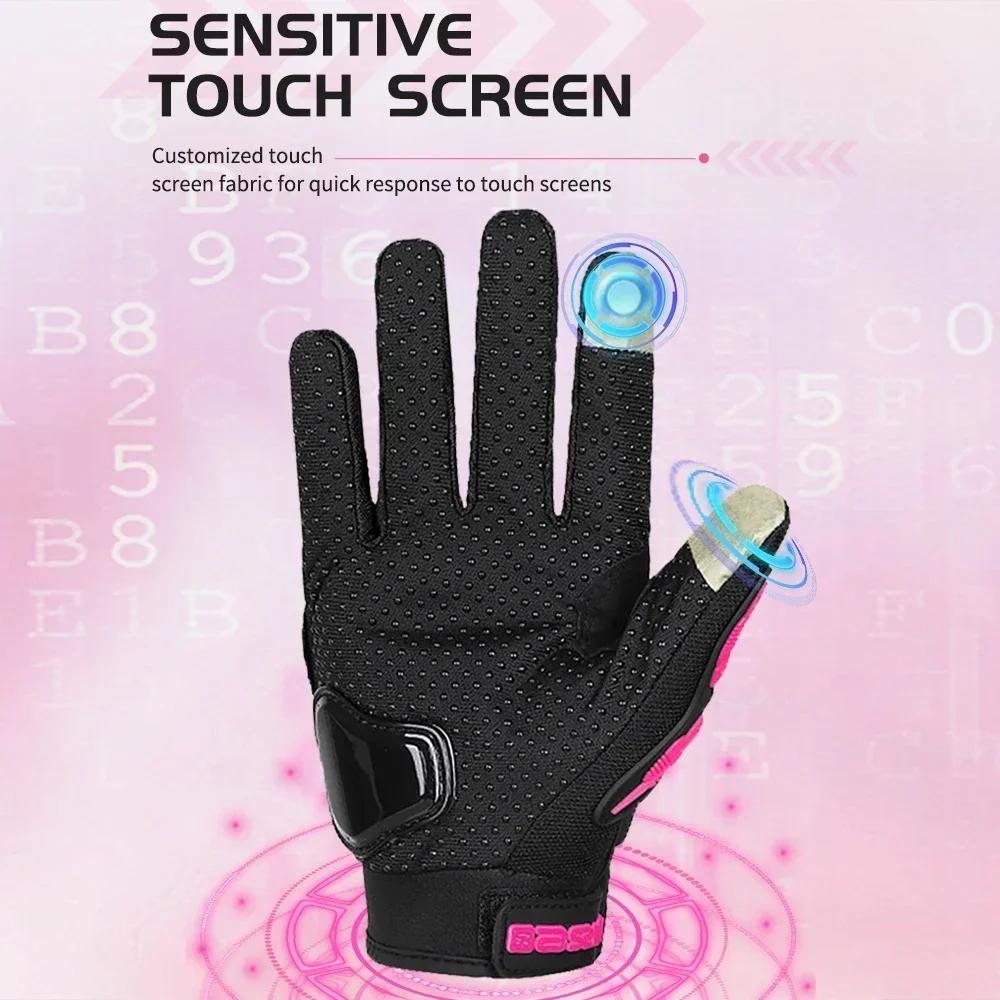 Non-Slip Wear-Resistant Full Finger Motorcycle Gloves Summer Breathable Touch Screen Moto Biker Gloves Motocross Racing Gloves