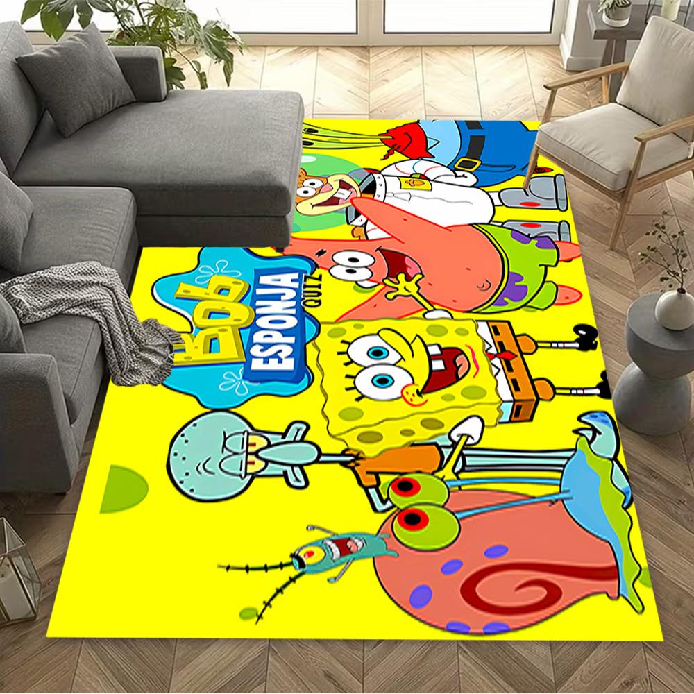 Spongebob Squarepants Adventure Floor Rug Office Rug Suitable for Bedrooms Game Room Entryway Playrooms Antislip Carpet Decorate Offices