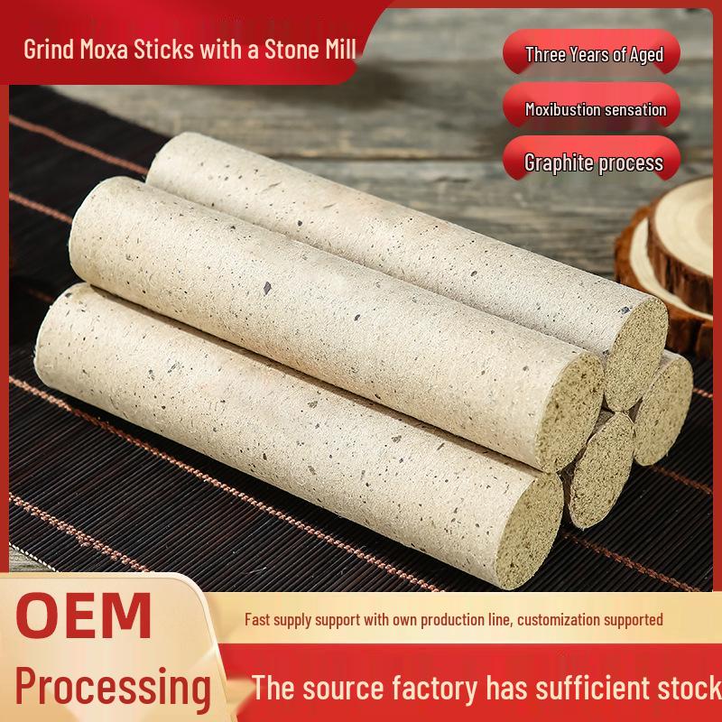 Тысячелетние ручные мокса-палочки, измельченные на stone mill - Выдержанные три года, чистый пух полыни, утолщенные для домашнего использования. 1.8*20 Stone Mill Mugwort Sticks