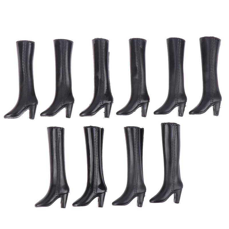 5 Perechi Pantofi Păpușă Cizme Alb Negru Accesorii Decor Păpușă Jucării DIY pentru Copii Potrivite Pentru Păpuși de 30 cm Păpuși 1/6