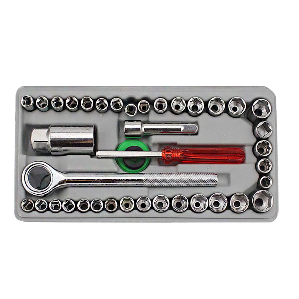 Neues 40-teiliges/Set Auto-Fahrzeug Werkzeugkasten Steckschlüssel Kombination Reparatur Handwerkzeuge Set Autoreparatur Werkzeugset
